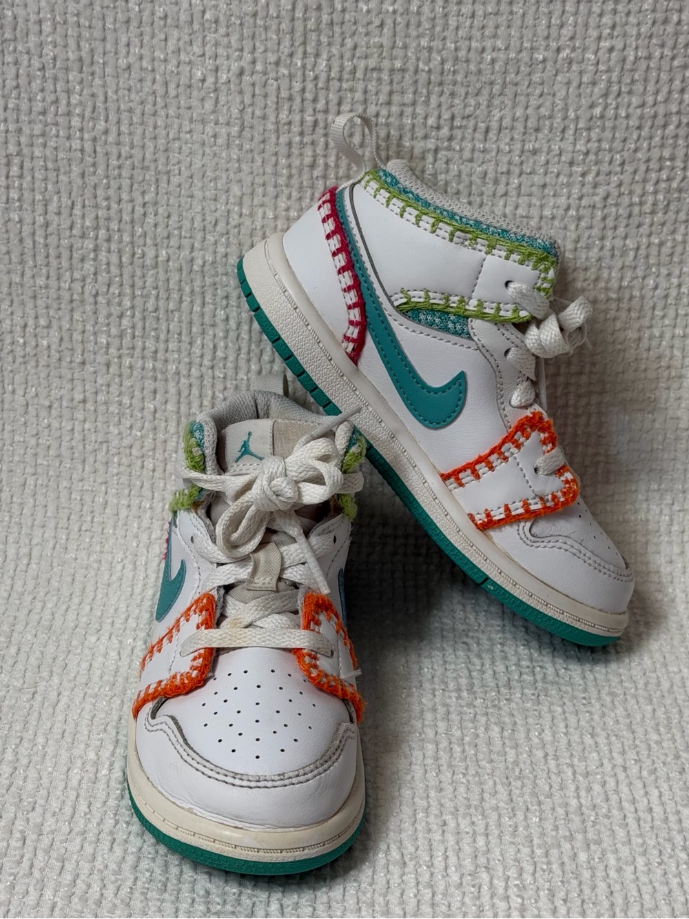 NIKE AIR JORDAN 1 MID SE (TD) WHITE-WASHED TEAL-RUSH PINK SZ 9c [DM6220-100]